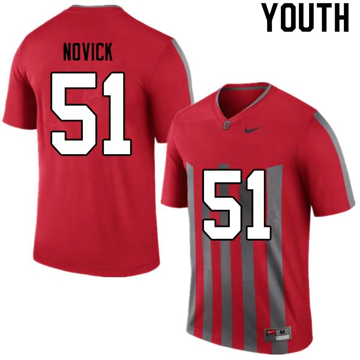 Brett Novick Ohio State Buckeyes Youth NCAA #51 Nike Retro College Stitched Football Jersey NGQ6156ET